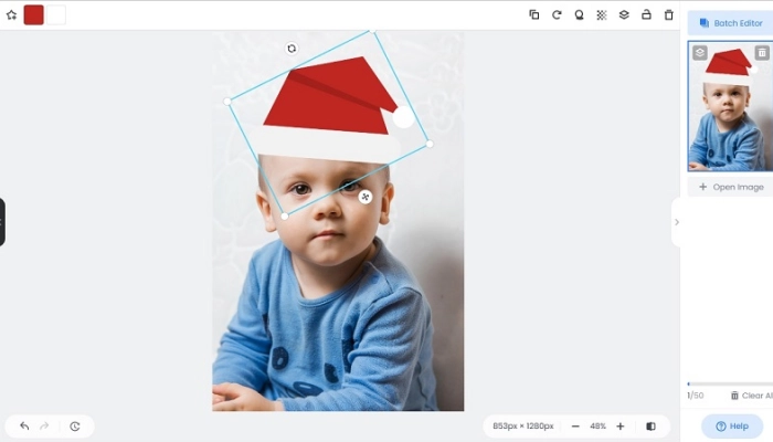 adicionar chapeu de natal em fotos 4