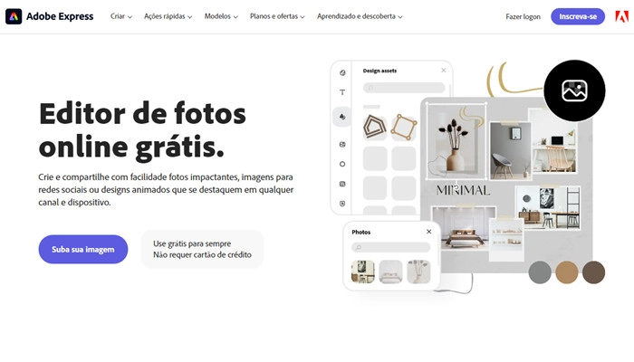 Editor de fotos online gratuito - crie e edite imagens com ajuda da IA