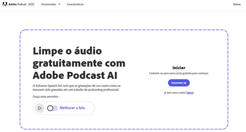 AdobePodcast-gerar áudio profissional