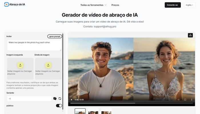 ai hug pro gerador de vídeo de abraço de ia