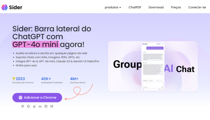 Sider - alternativa do ChatPDF online