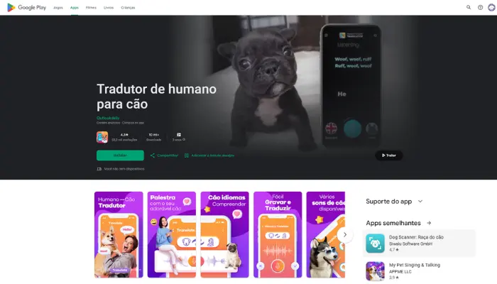 aplicativo de tradutor de cachorro