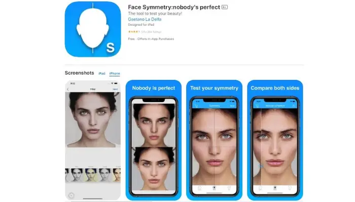 aplicativo para fazer teste simetria facial