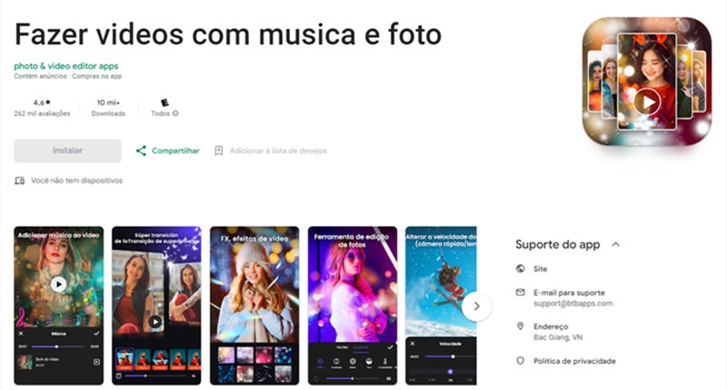 app para fazer vídeo com fotos e música