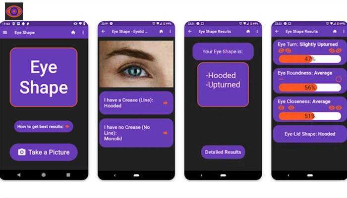 app para teste de formato de olhos