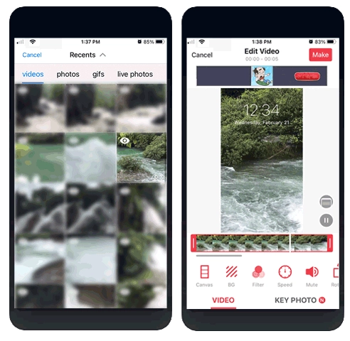 app para transformar video em live photo
