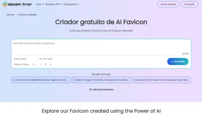 appy pie para criar favicon com ia