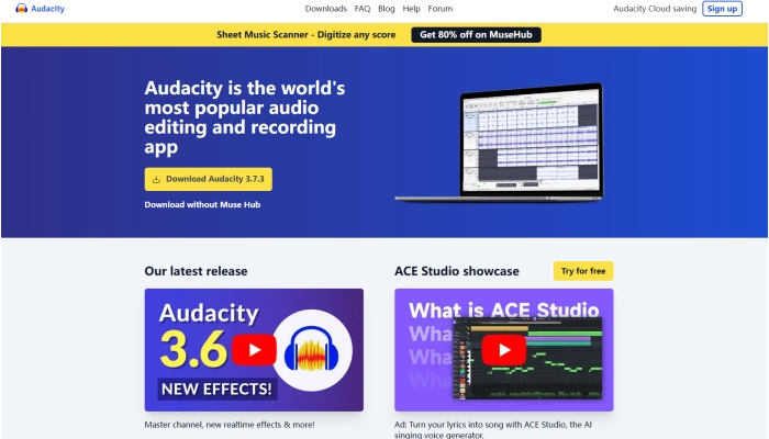 audacity ia para melhorar audio gratis