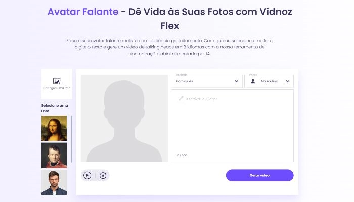 avatar falante vidnoz ai