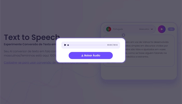 Vidnoz-baixar áudio de texto em voz