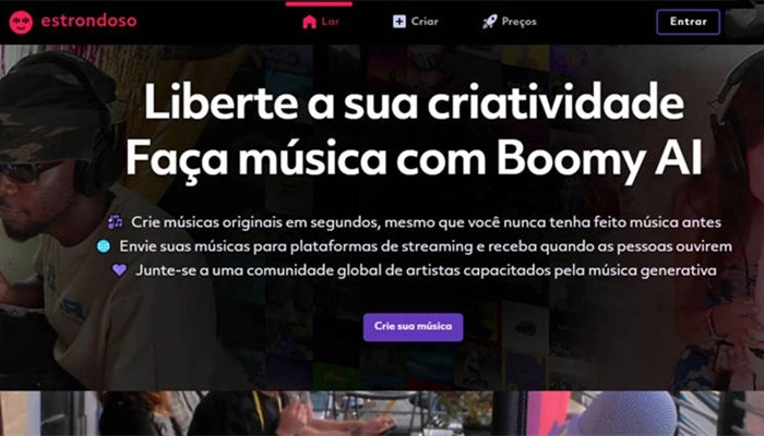 boomy criar música com inteligência artificial