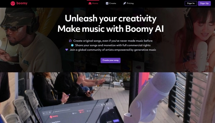 boomy site para criar parodia