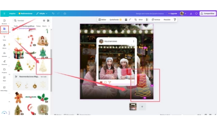 canva 2 montagem de fotos para natal
