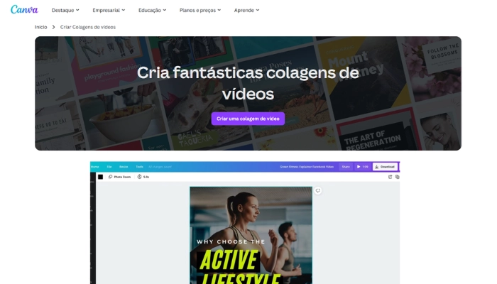 canva criador de colagem de video