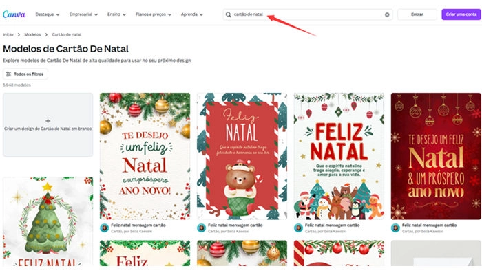 canva modelos de cartão de natal