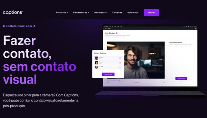 captionsai-correção de contato visual