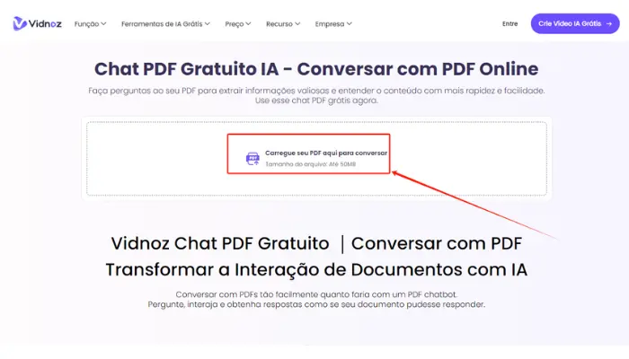 carregar pdf para vidnoz chatpdf