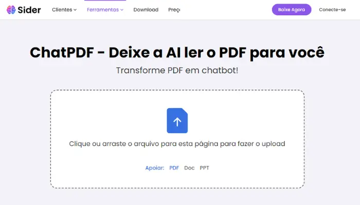 chatpdf de sider ai que analisa pdf