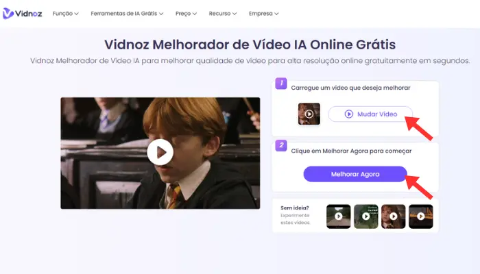 clarear vídeo escuro com vidnoz ia