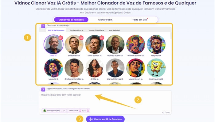 clonar voz de celebridade com ia