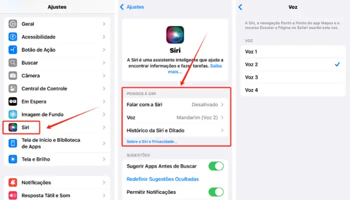 como ativar a voz da siri no iphone