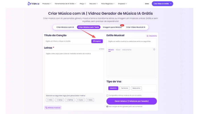 como criar uma parodia com vidnoz