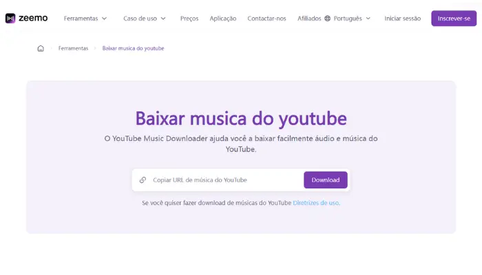 como fazer download de musicas do youtube com zeemo gratis