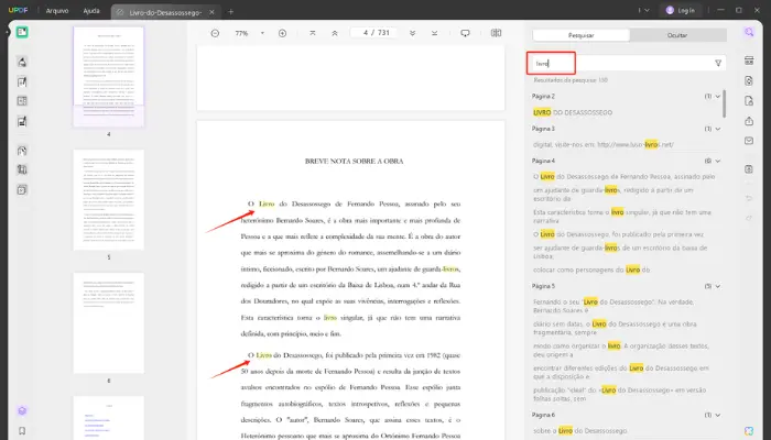 como fazer para pesquisar no pdf com updf