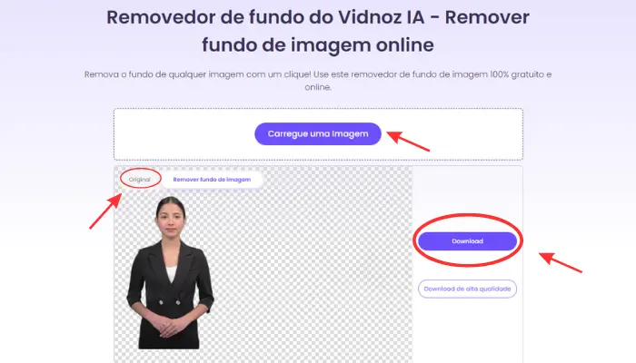 como remover fundo de foto com vidnoz ai