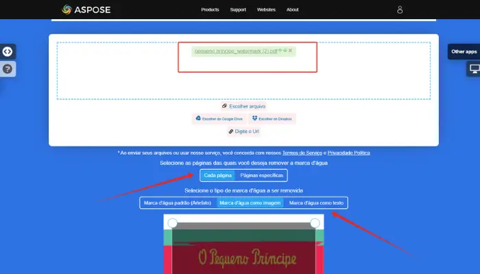 como tirar marca d'água de arquivo pdf com aspose