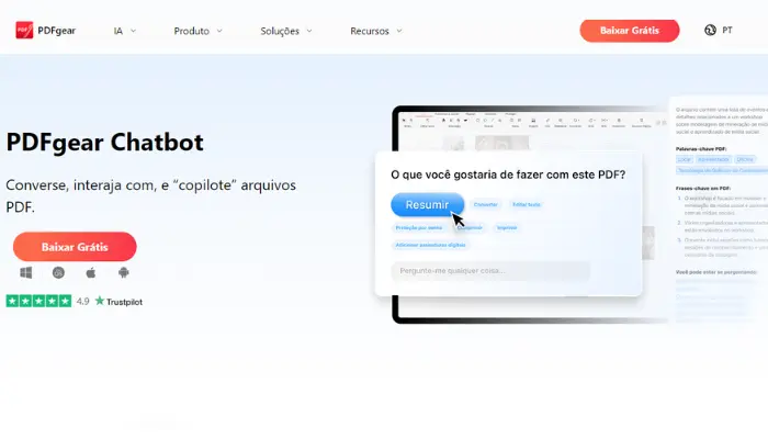 conversar com qualquer pdf com pdfgear chatbot