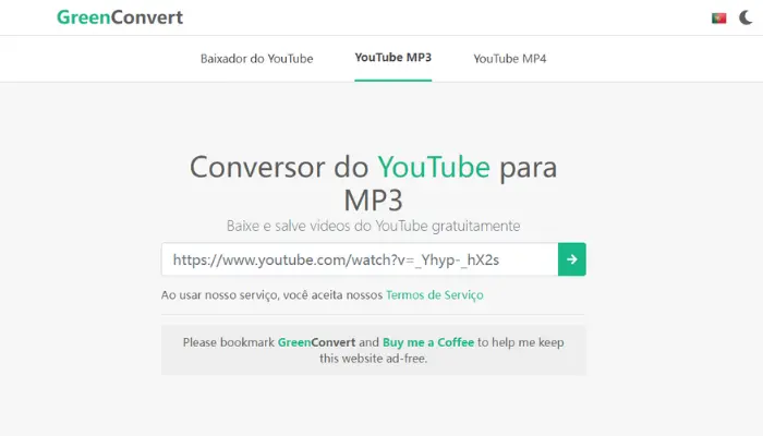 conversor de musicas do youtube de greenconvert