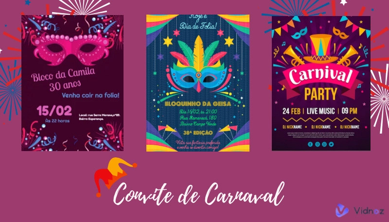 Feliz Carnaval 2024: Criar Convites de Aniversario de Carnaval Incrivel - Rápido & Grátis