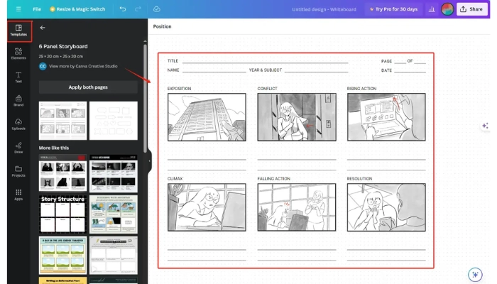 criador de storyboard canva