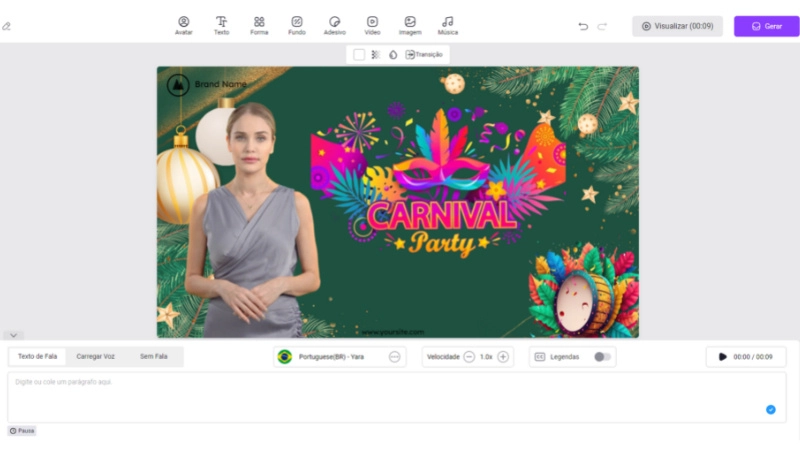 criar convite de carnaval em video