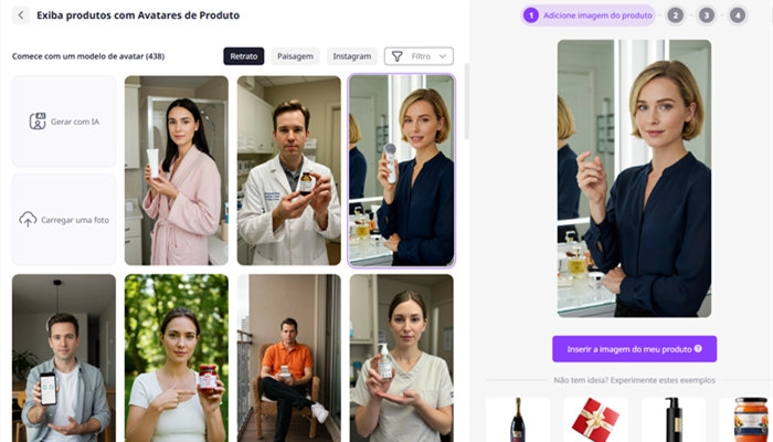 criar vídeo com avatar de produto ia