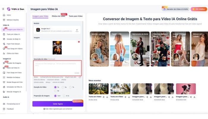 criar video com foto com famosos