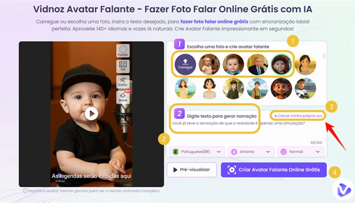 criar vídeo de bebê falante ia