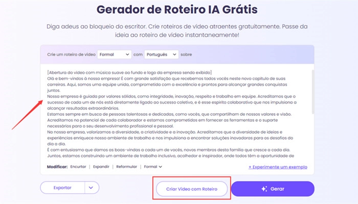 criar vídeo de boas vindas com roteiro