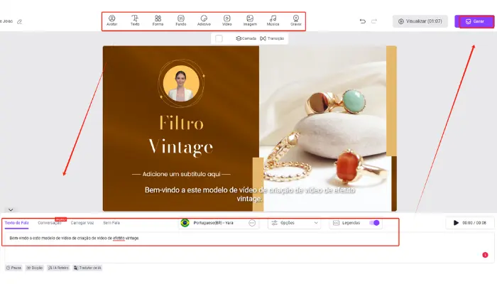 criar video de efeito vintage com vidnoz