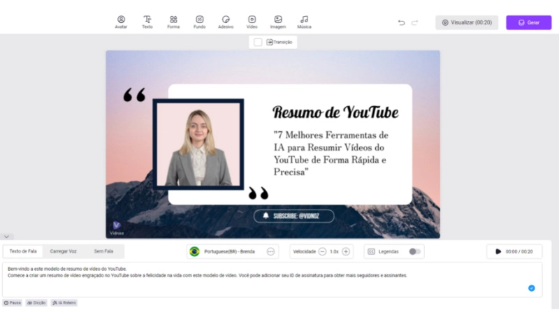 criar video incrivel com resumo de video de youtube