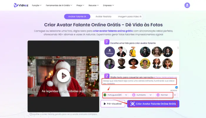 crie video de papai noel personalizado com vidnoz