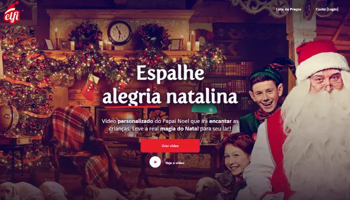 crie video do papai noel personalizado com elfi santa