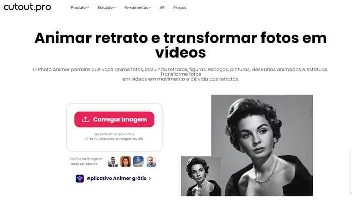 cutoutpro converter foto em vídeo