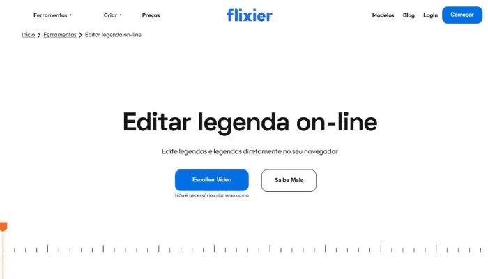 editor de legenda online do flixier