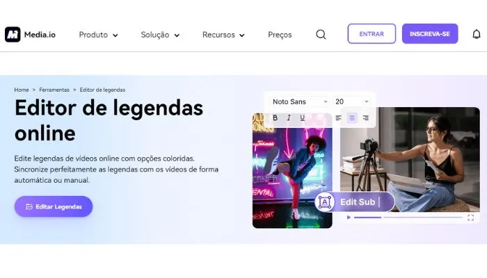 editor de legendas online do mediaio