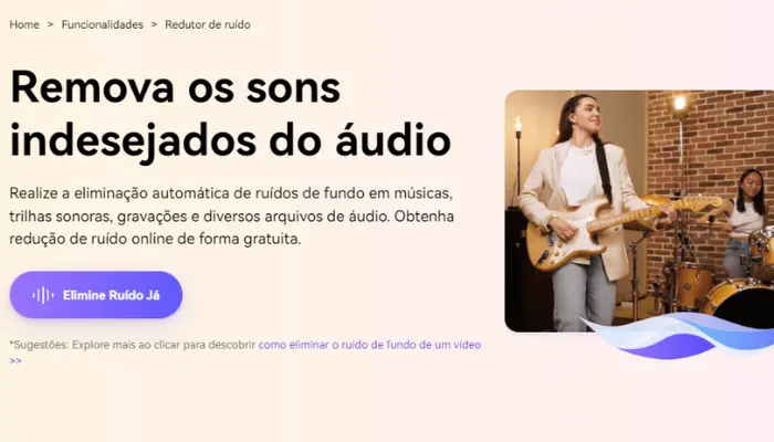 eliminar os sons indesejados de audio