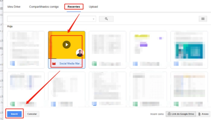 enviar video grande por email com google drive