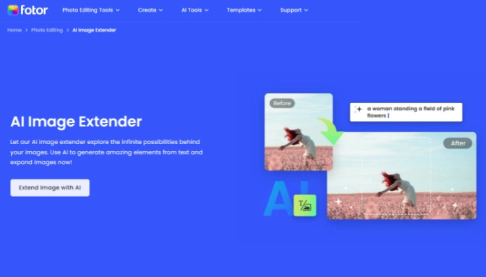 Fotor - extensor de imagem com ia