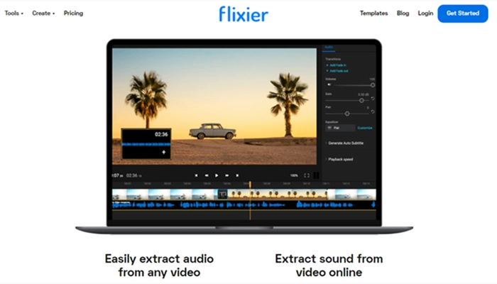 Flixier-extrator de áudio online